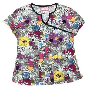 Koi by Kathy Peterson Print Scrub Top Women’s M — Nursing, Medical, Cotton